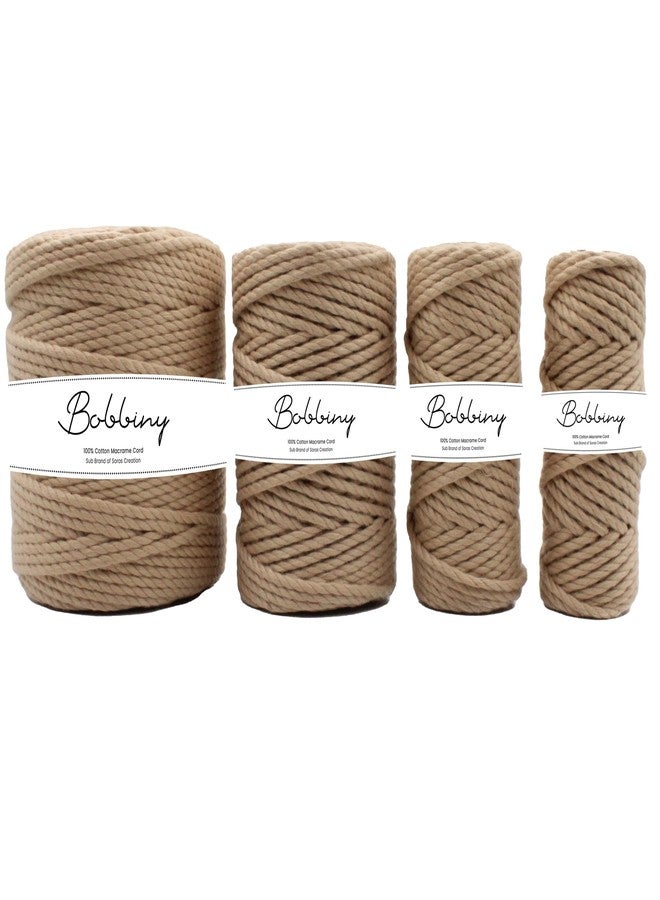 Bobbiny | 3 Ply Twisted Macrame Cotton Cord Dori (Roll Packaging) Thread for Macrame DIY and Other Projects | Chikku | 4mm,50 Meter - Image 3